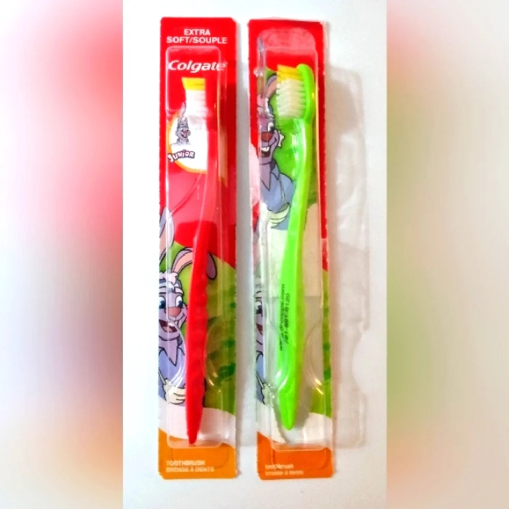 TWO Trolls (Colgate) Kids Extra Soft Suction Bottom + 2 Bonus Brushes
